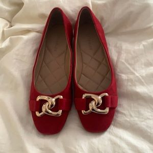 Aerosoles Candice flat red flat gold flair 7.5 M new! 🌹🥿